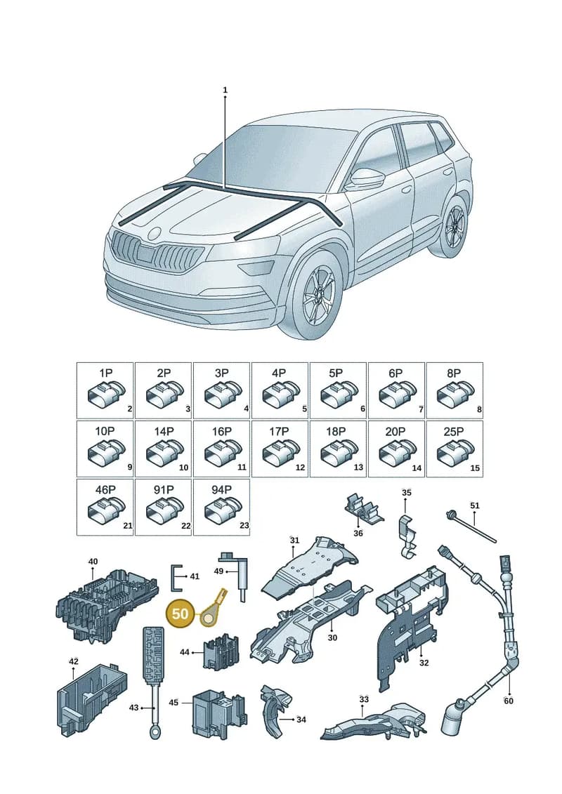 N0170172 — Skoda Karoq (2017-2023) diagram 834971081, position 50