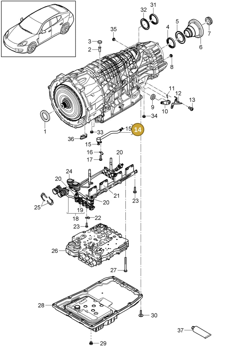 N0206207 — Porsche Panamera (2009-2016) diagram p35320010, position 14