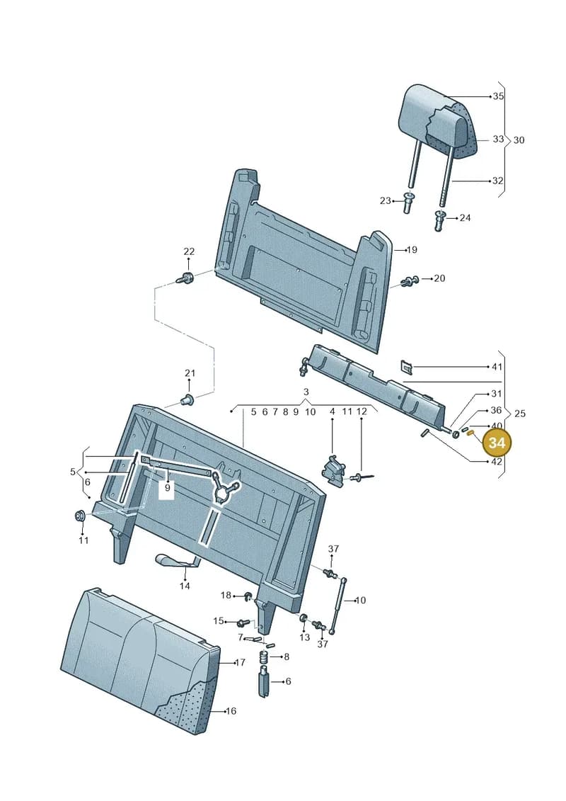 N0232901 — Volkswagen Caravelle (2019-2024) diagram 871067360, position 34
