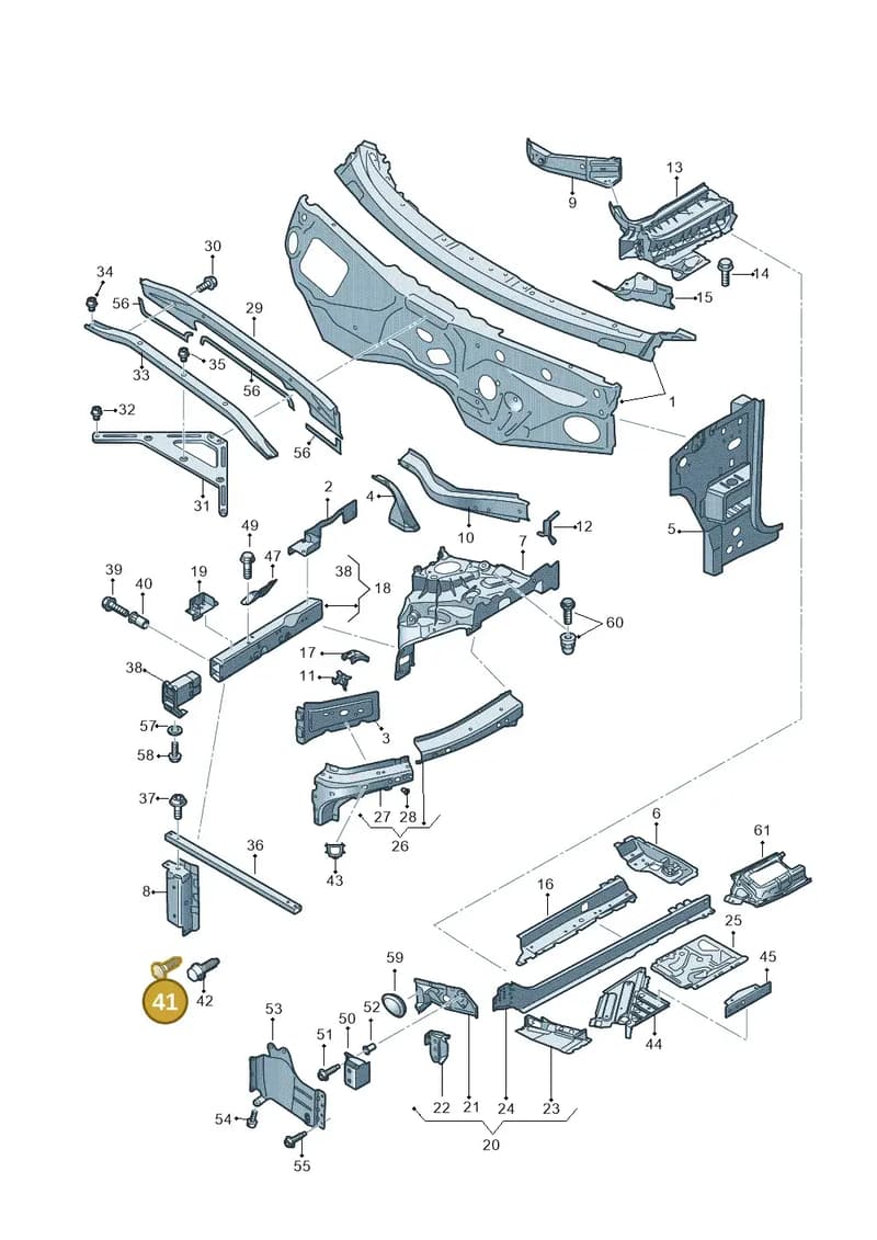 N0445114 — Audi RS Q8 (2019-2025) diagram 429805000, position 41