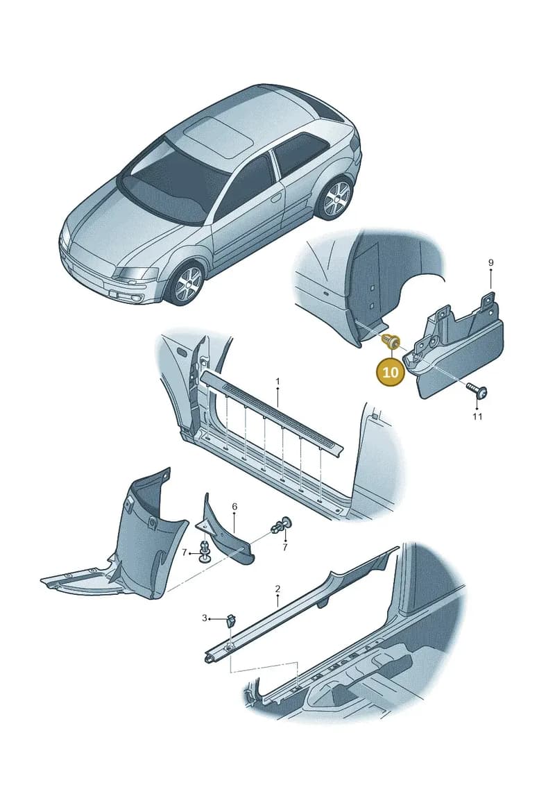 N0454281 — Audi A3 Cab. 2.0 TDI (2007-2013) diagram 412853100, position 10
