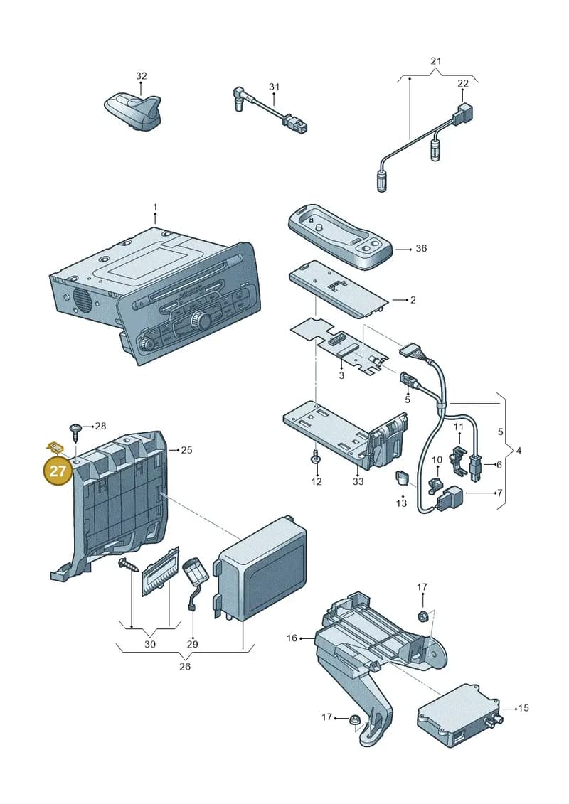 N0454281 — Audi Q3 (2014-2019) diagram 855035550, position 27