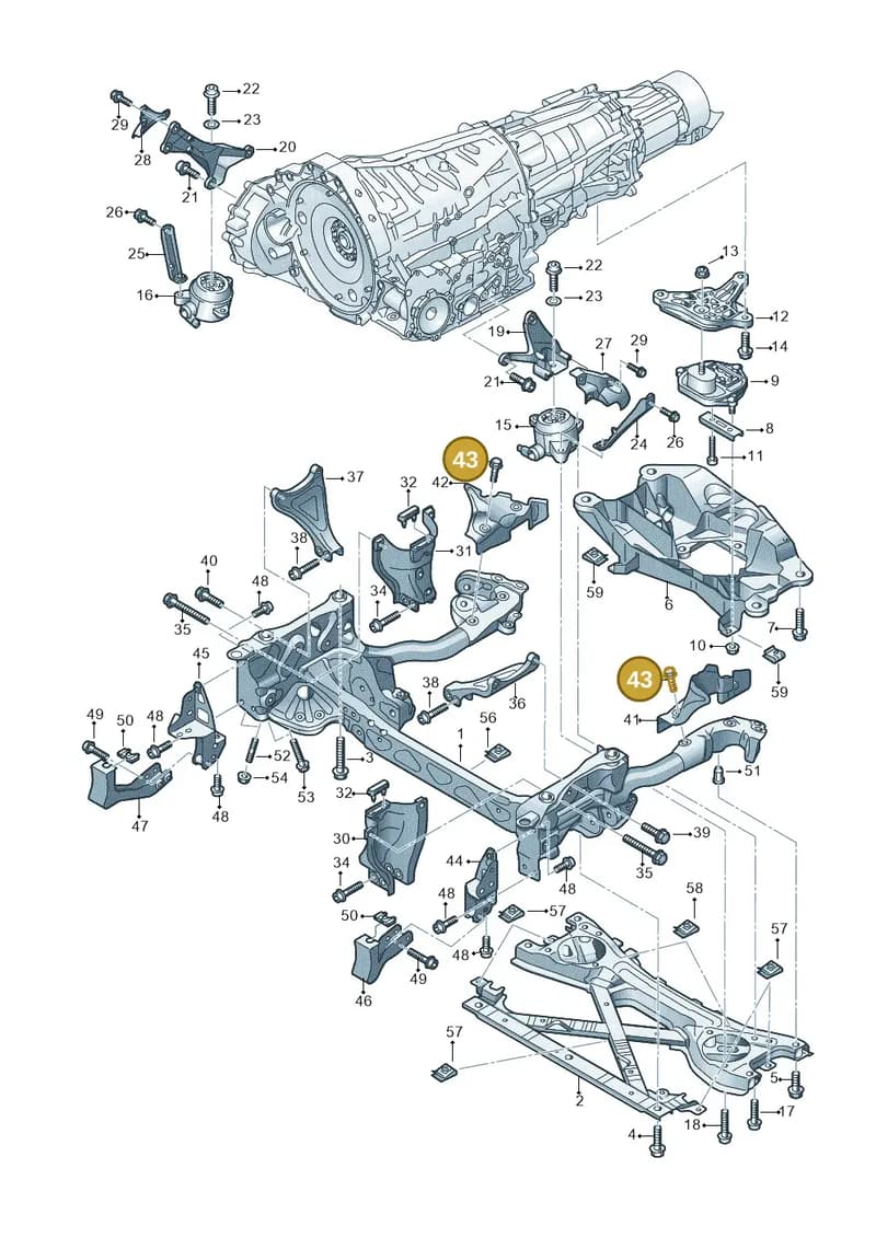 N10009209 — Audi A8 (2013-2018) diagram 696399750, position 43