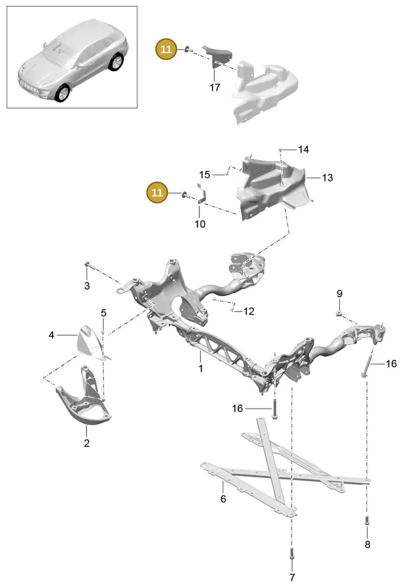 N10009209 — Porsche Macan (2013-2018) diagram p44401000, position 11