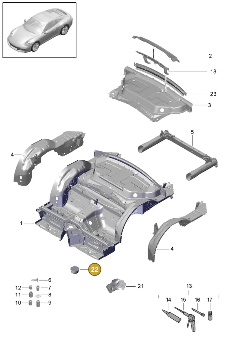 N10041101 — Porsche 911 (2016-2019) diagram p47801035, position 22