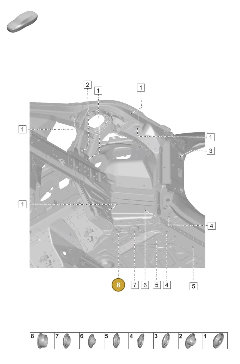 N10041101 — Porsche 911 (2018-2024) diagram p53806100, position 8