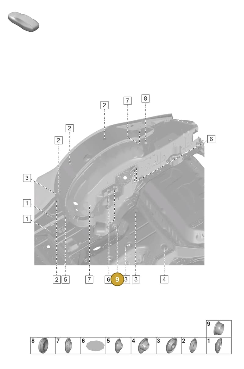 N10041101 — Porsche 911 (2018-2024) diagram p53806500, position 9