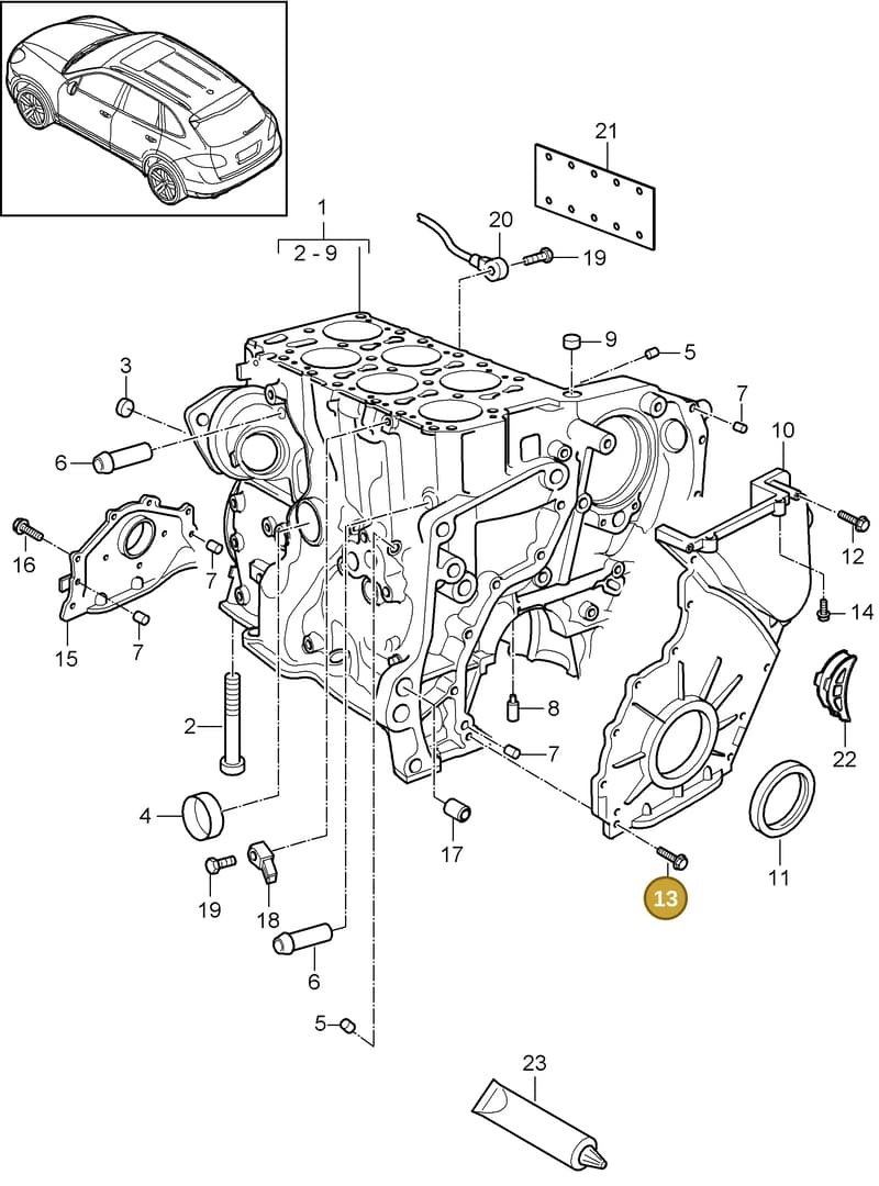 N10082911 — Porsche Cayenne (2010-2018) diagram p37101050, position 13