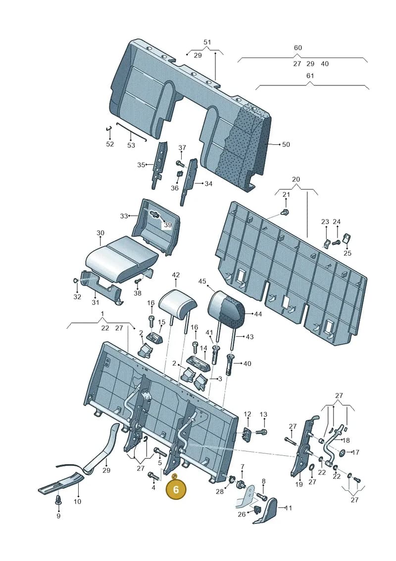 N10105508 — Volkswagen Transp. caravelle (2011-2015) diagram 410885600, position 6