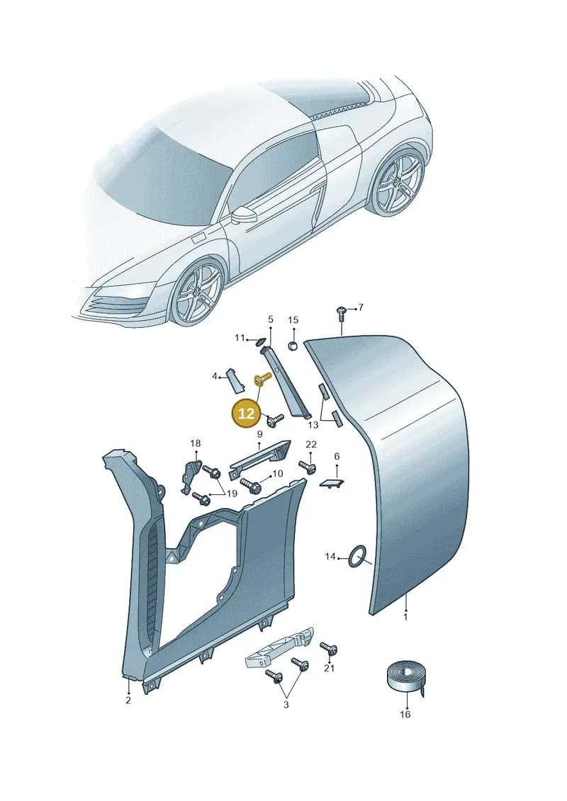 N10156203 — Audi R8                08> (2007-) diagram 618853200, position 12