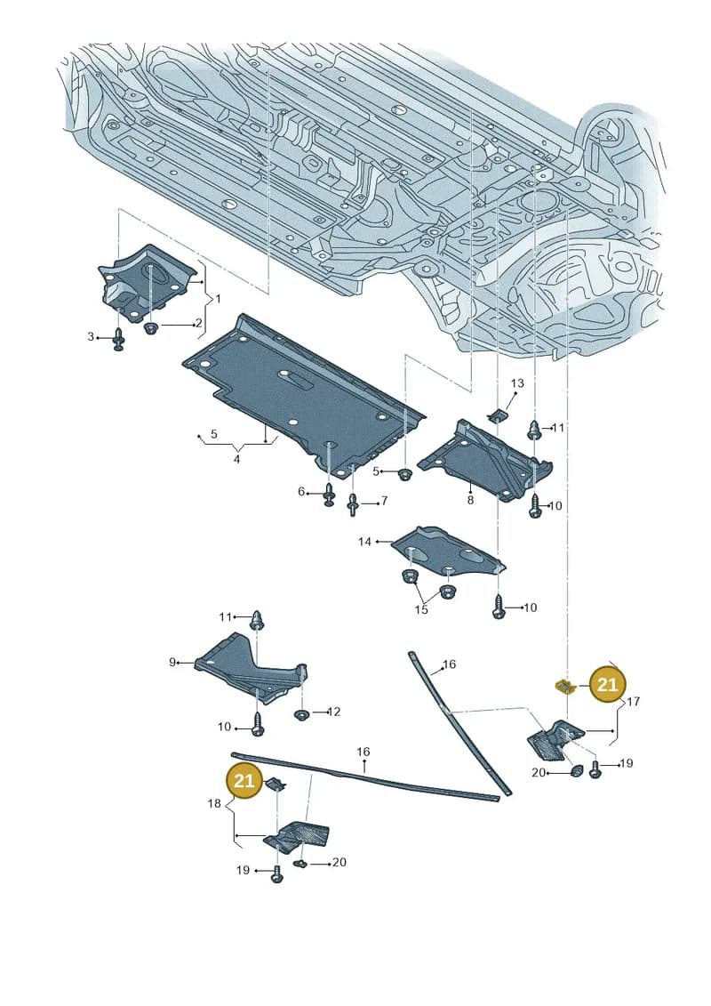 N10194101 — Audi A7 Sportback (2014-2018) diagram 788825000, position 21
