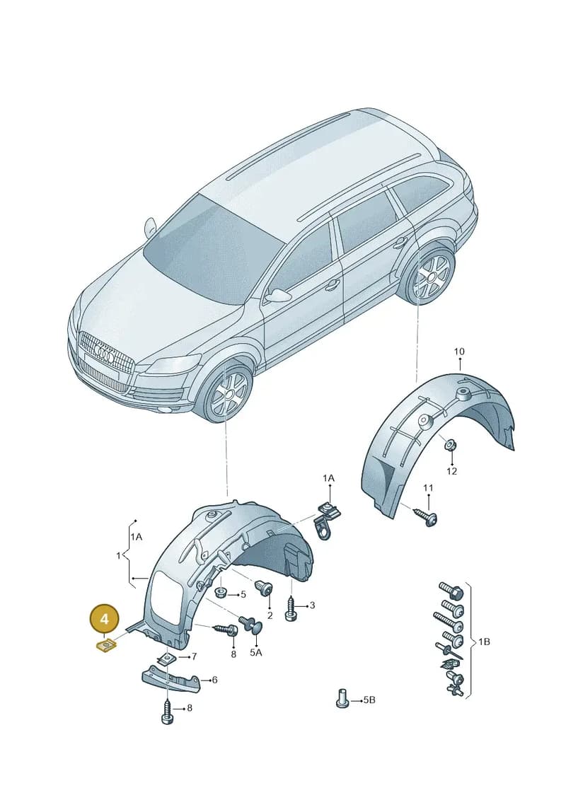 N10194104 — Audi Q7 qu. 3.0 TDI (2009-2015) diagram 493821500, position 4