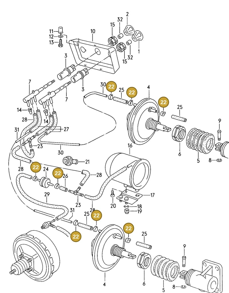 N10198001 — Volkswagen LT, LT 4x4 (28-55) (1989-1995) diagram 006070200, position 22