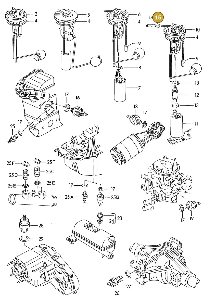 N10198001 — Volkswagen LT, LT 4x4 (28-55) (1989-1995) diagram 006112100, position 15