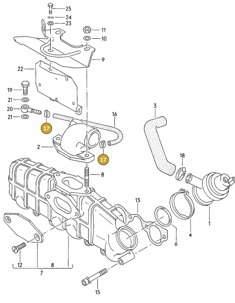 N10198001 — Volkswagen Jetta (1989-1991) diagram 014042000, position 17