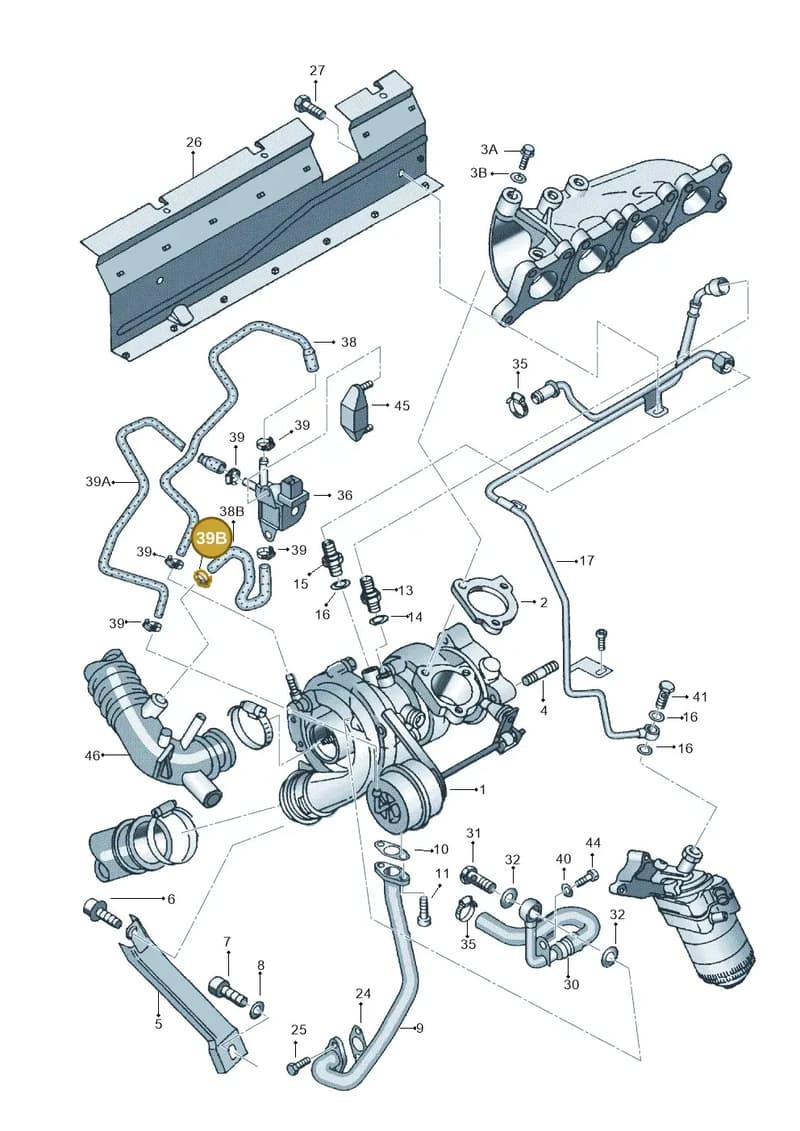 N10198001 — Volkswagen Sharan (2008-2010) diagram 162145500, position 39B