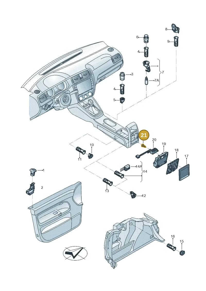 N10247302 — Volkswagen Jetta (2014-2017) diagram 789919020, position 21