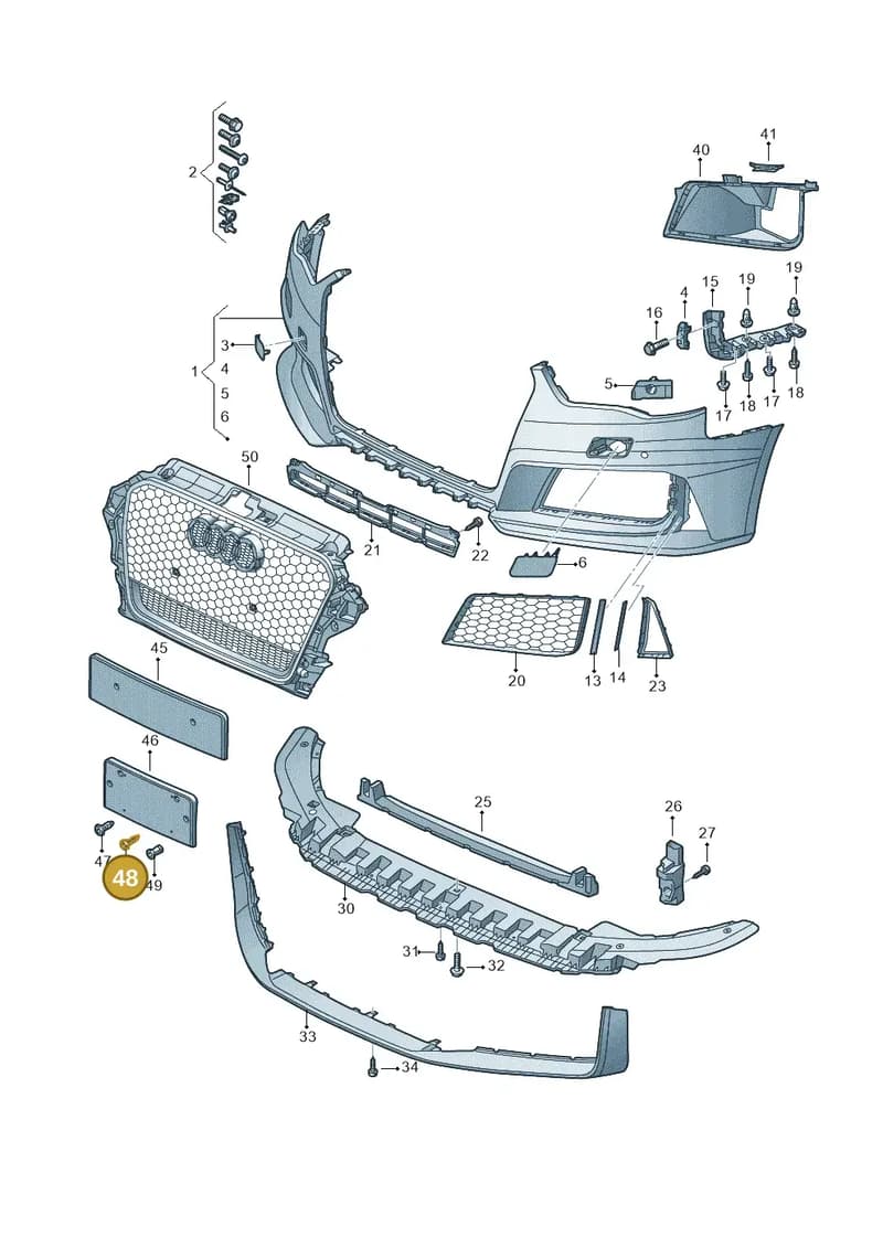 N10247302 — Audi RS3 Sportback (2015-2016) diagram 858807100, position 48
