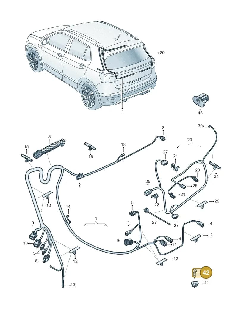 N10247302 — Volkswagen T-Cross (2018-2025) diagram 587972050, position 42
