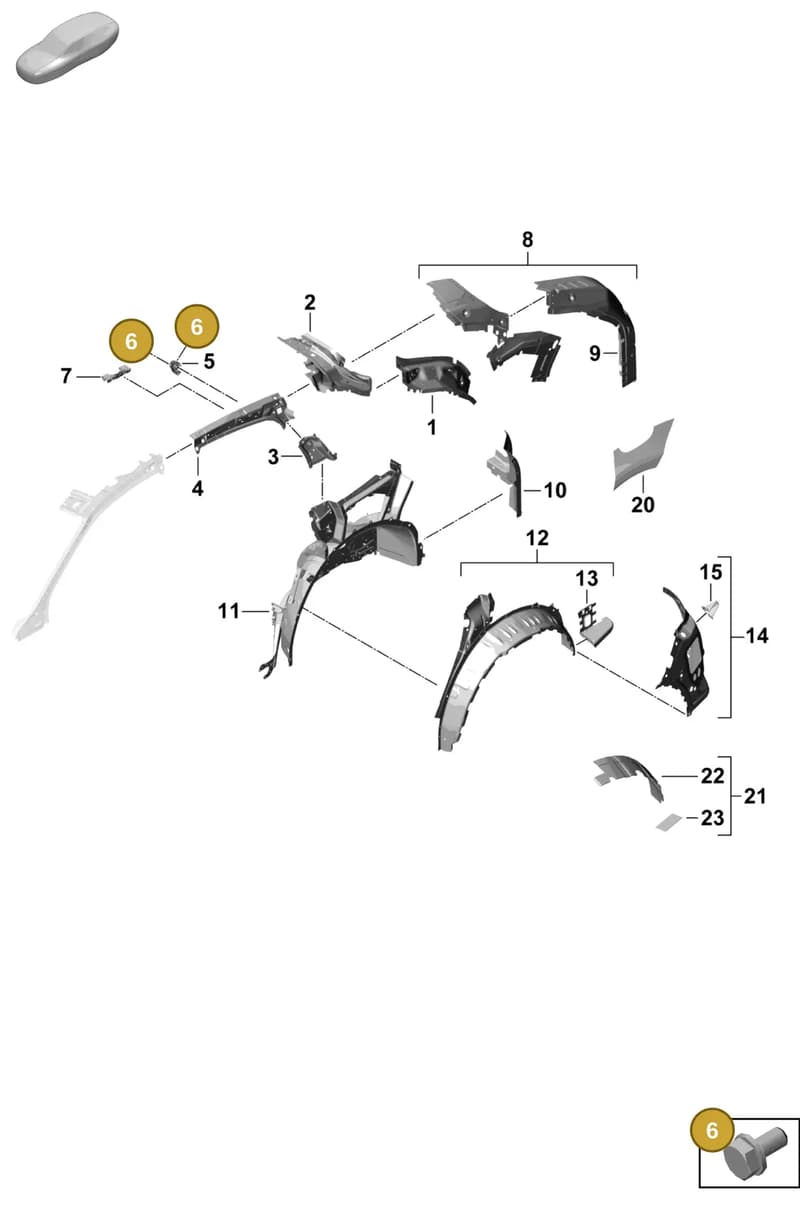 N10413907 — Porsche Cayenne Coupe (2023-2023) diagram p60801540, position 6
