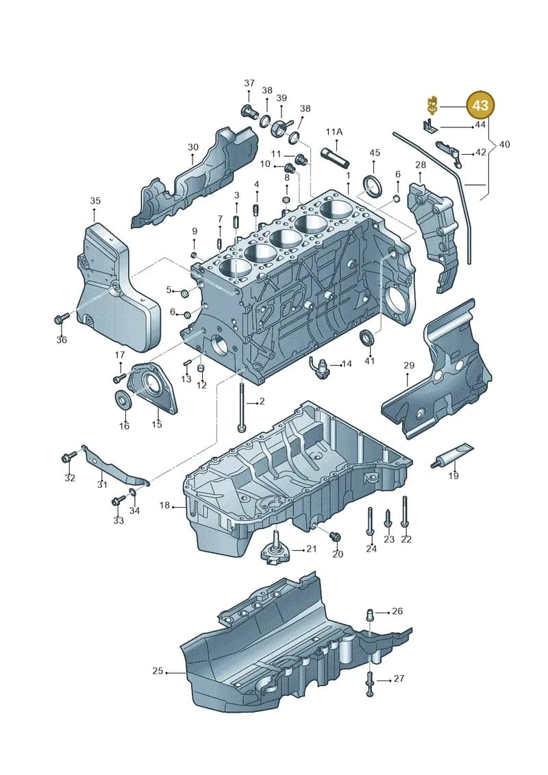 N10427501 — Volkswagen Touareg (2005-2006) diagram 410103300, position 43