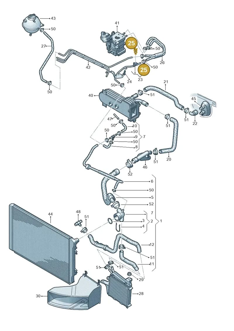 N10427501 — Audi A3/S3/Sportb./qu. 08 (2007-) diagram 412121470, position 25