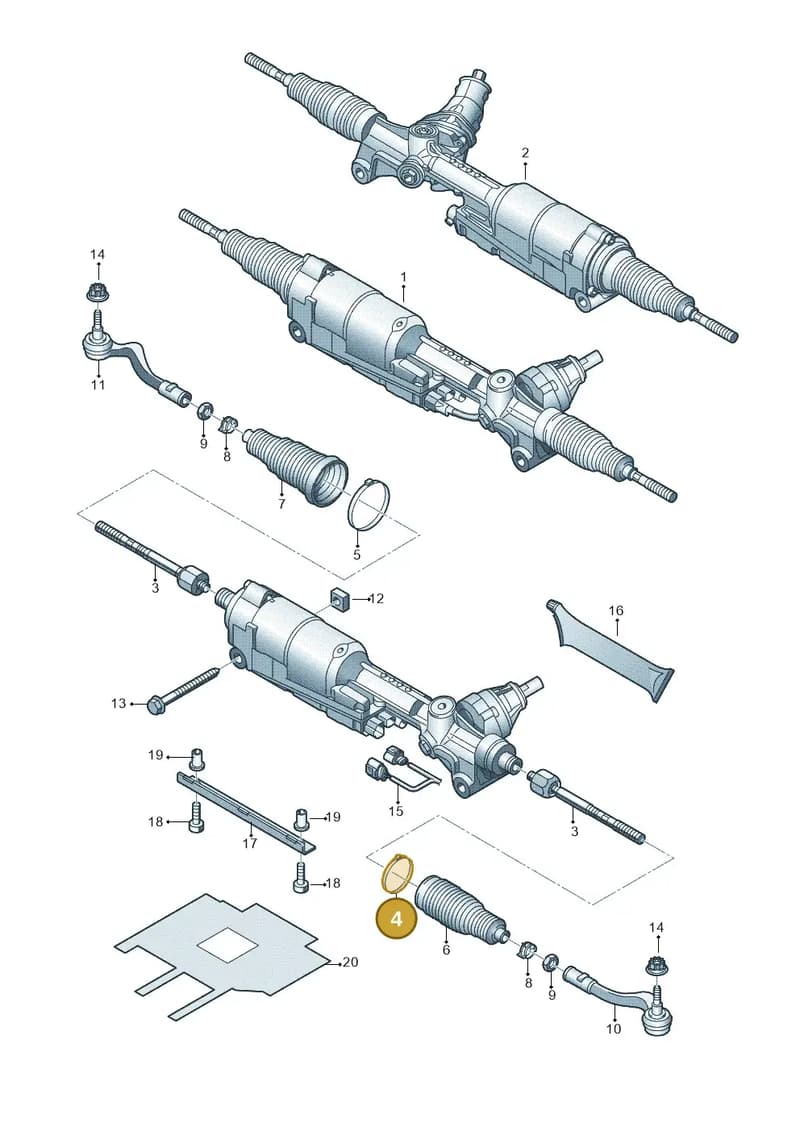 N10434401 — Audi A7 Sportback (2014-2018) diagram 711423000, position 4