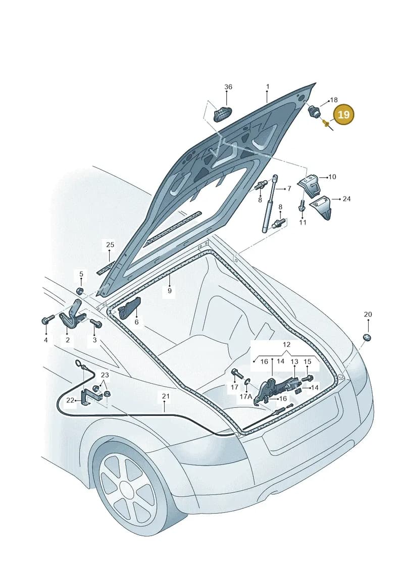 N10444001 — Audi TT Coupe/Roadster (2002-2006) diagram 229827200, position 19