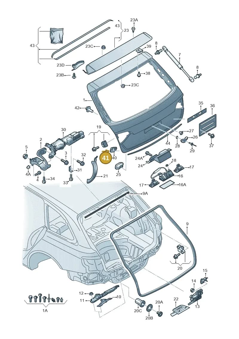 N10444001 — Audi Q5 qu. 2.0 TDI (2008-2012) diagram 636827100, position 41