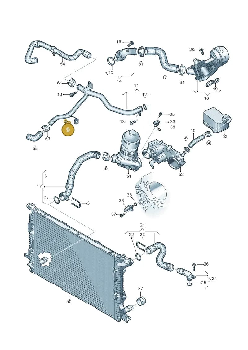 N10444202 — Audi A5 Sportback (2016-2025) diagram 849121055, position 9