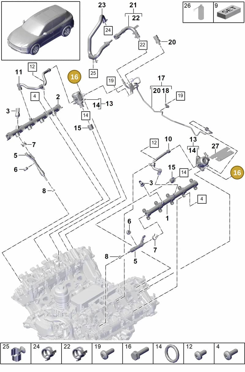 N10458202 — Porsche Cayenne (2017-2023) diagram p51107000, position 16