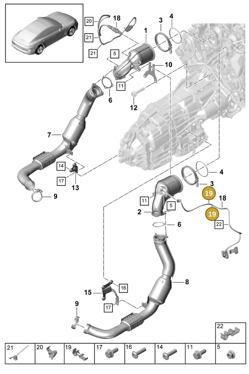 N10463002 — Porsche Panamera (2016-2020) diagram p49202060, position 19