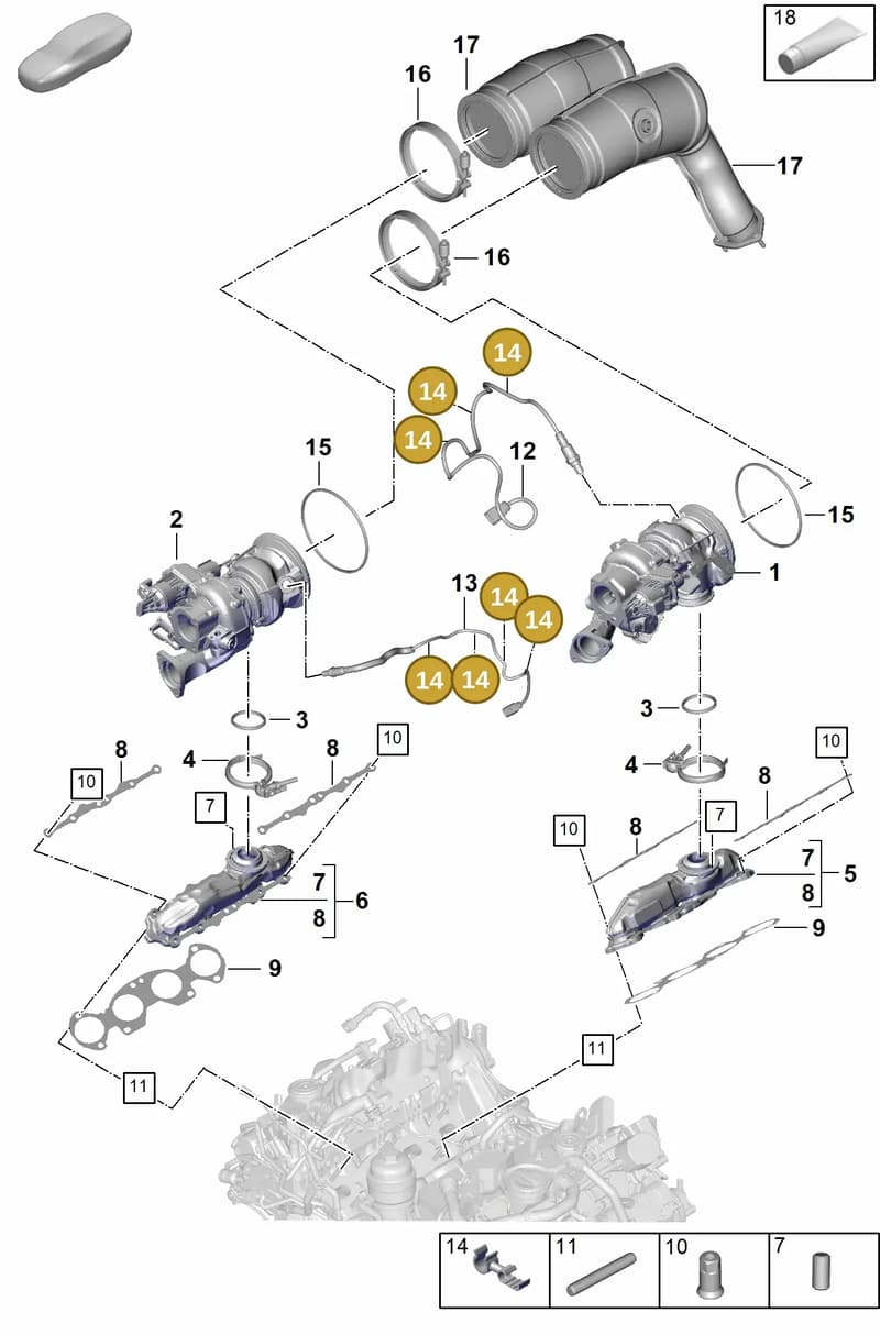 N10463002 — Porsche Cayenne Coupe (2023-2023) diagram p60202030, position 14