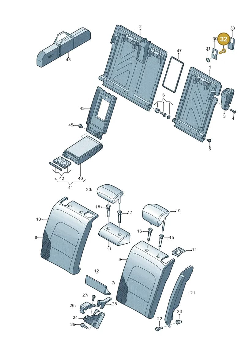 N10468502 — Audi RS4 Av. qu. 4.2 (2012-2015) diagram 750885700, position 32