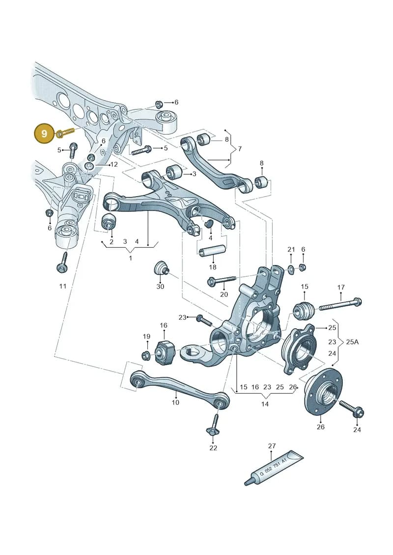 N10500701 — Audi A7 Sportback (2014-2018) diagram 620505100, position 9