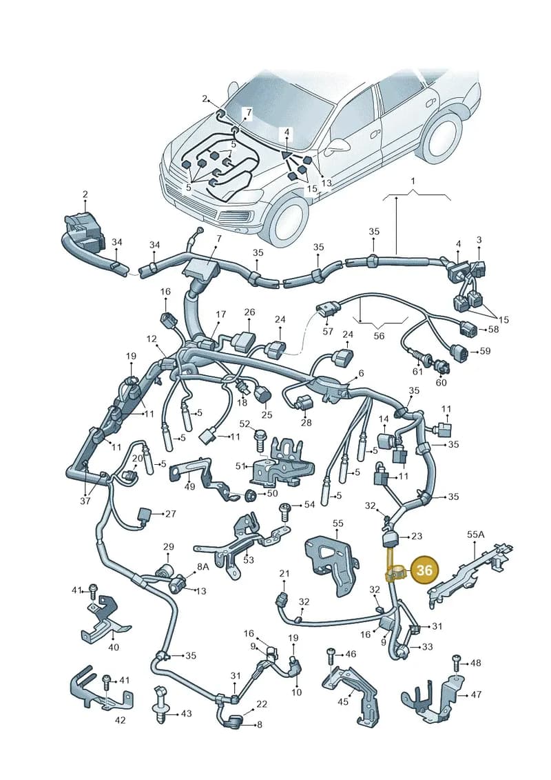 N10507401 — Volkswagen Touareg (2014-2018) diagram 693971120, position 36