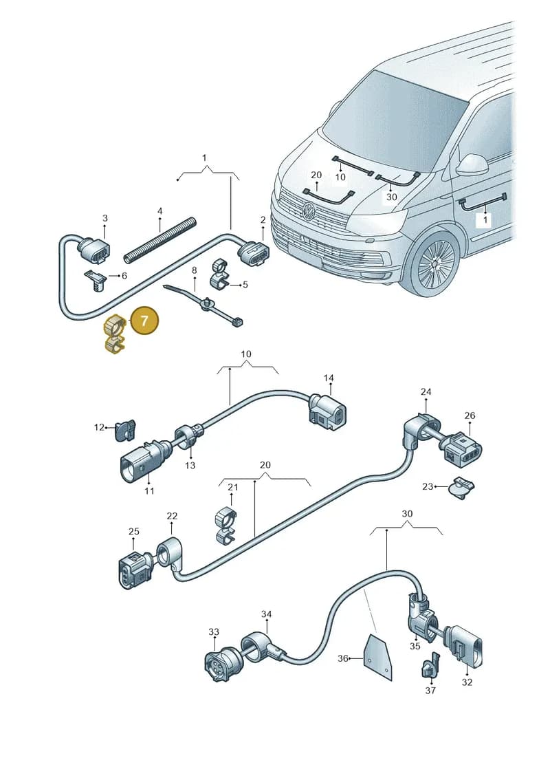 N10535001 — Volkswagen Caravelle (2015-2019) diagram 861971300, position 7