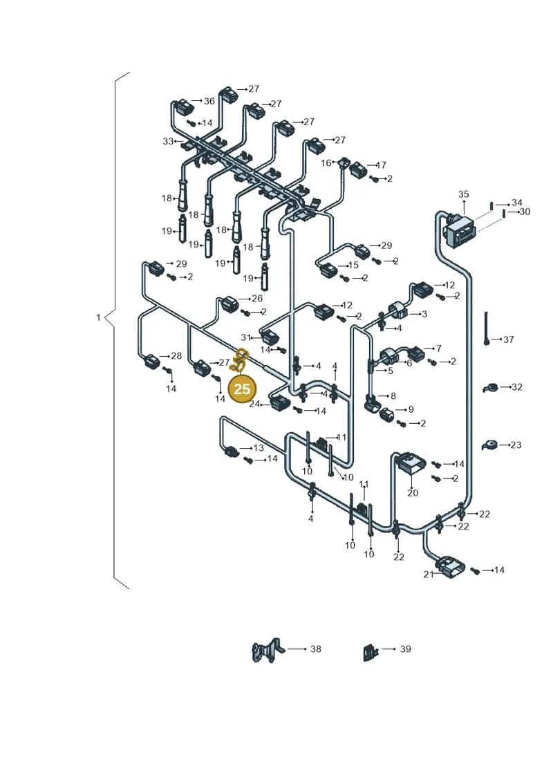 N10538801 — Volkswagen Jetta (2008-2011) diagram 614971190, position 25
