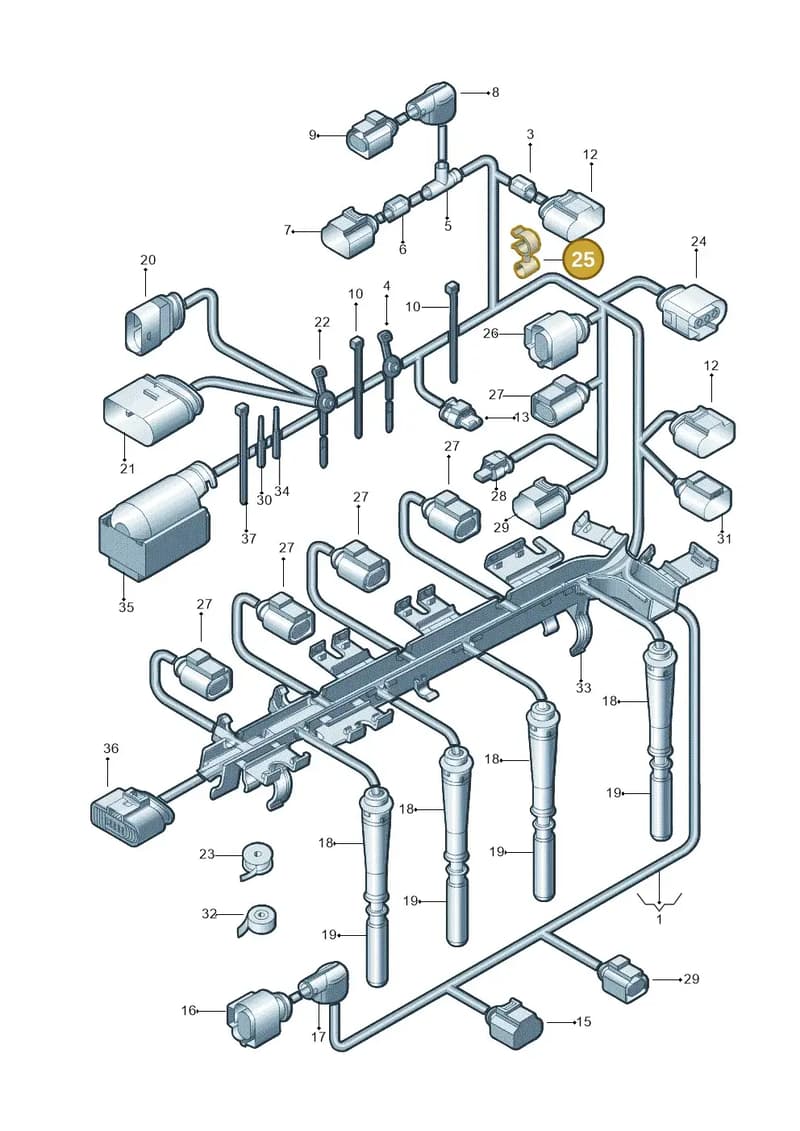 N10538801 — Volkswagen Golf estate (2009-2013) diagram 684971190, position 25