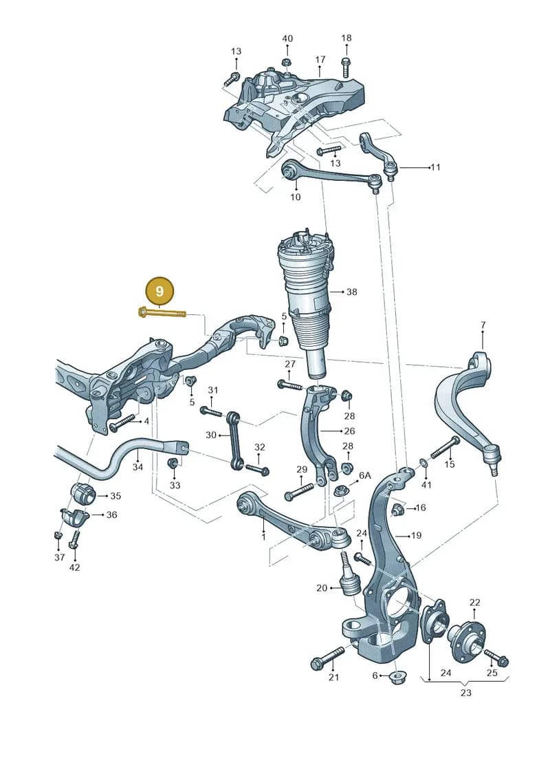 N10549402 — Audi A8 (2013-2018) diagram 696407000, position 9
