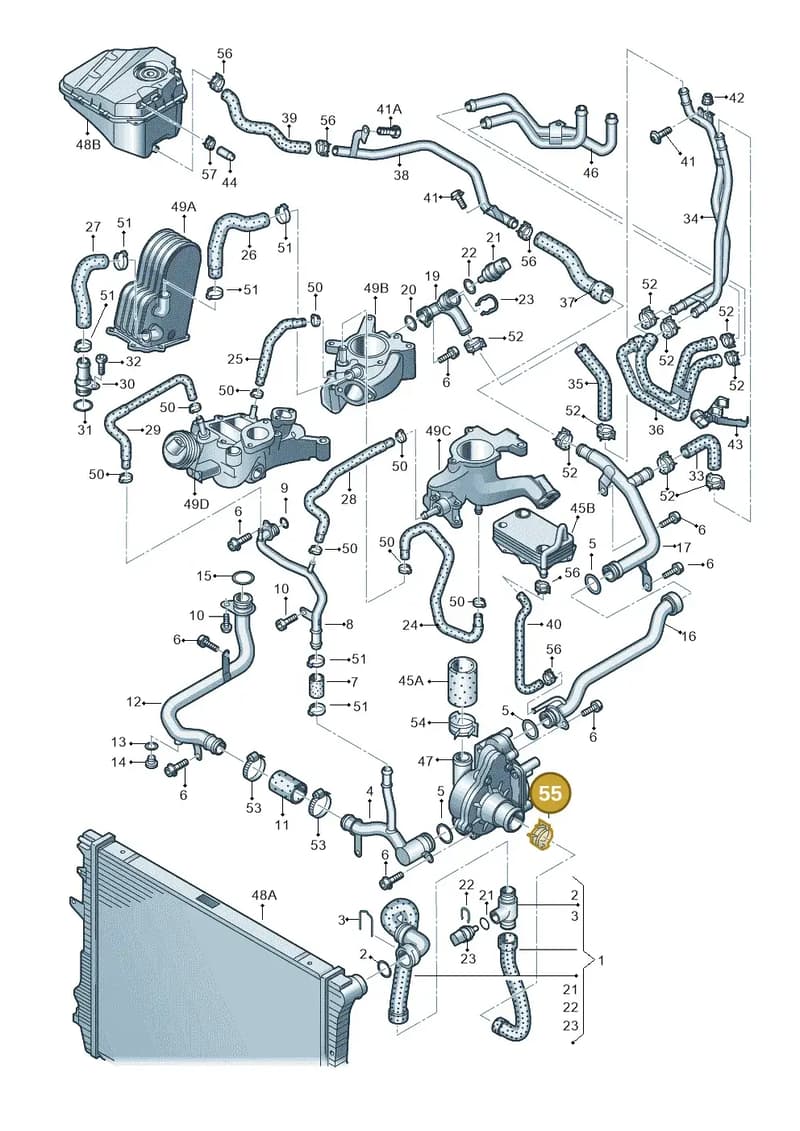 N10557301 — Audi Q7                07> (2006-) diagram 493121310, position 55