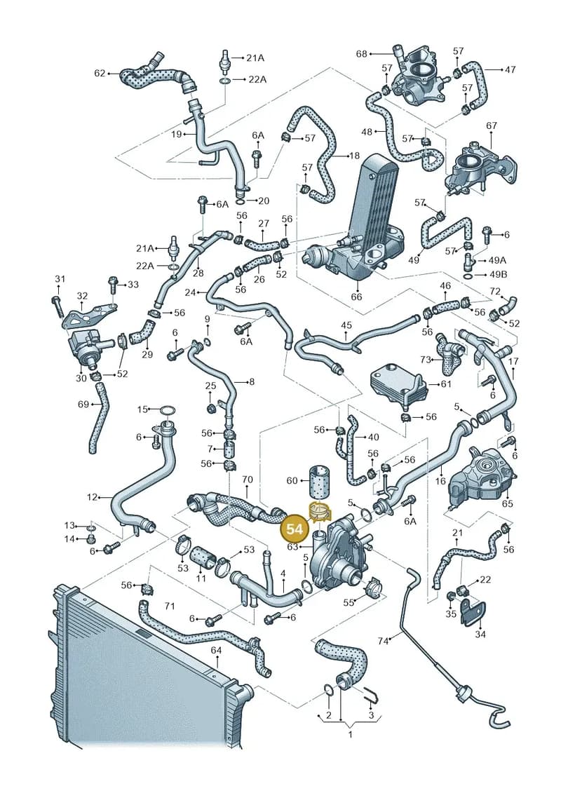 N10557301 — Audi A8 (2013-2018) diagram 696121190, position 54