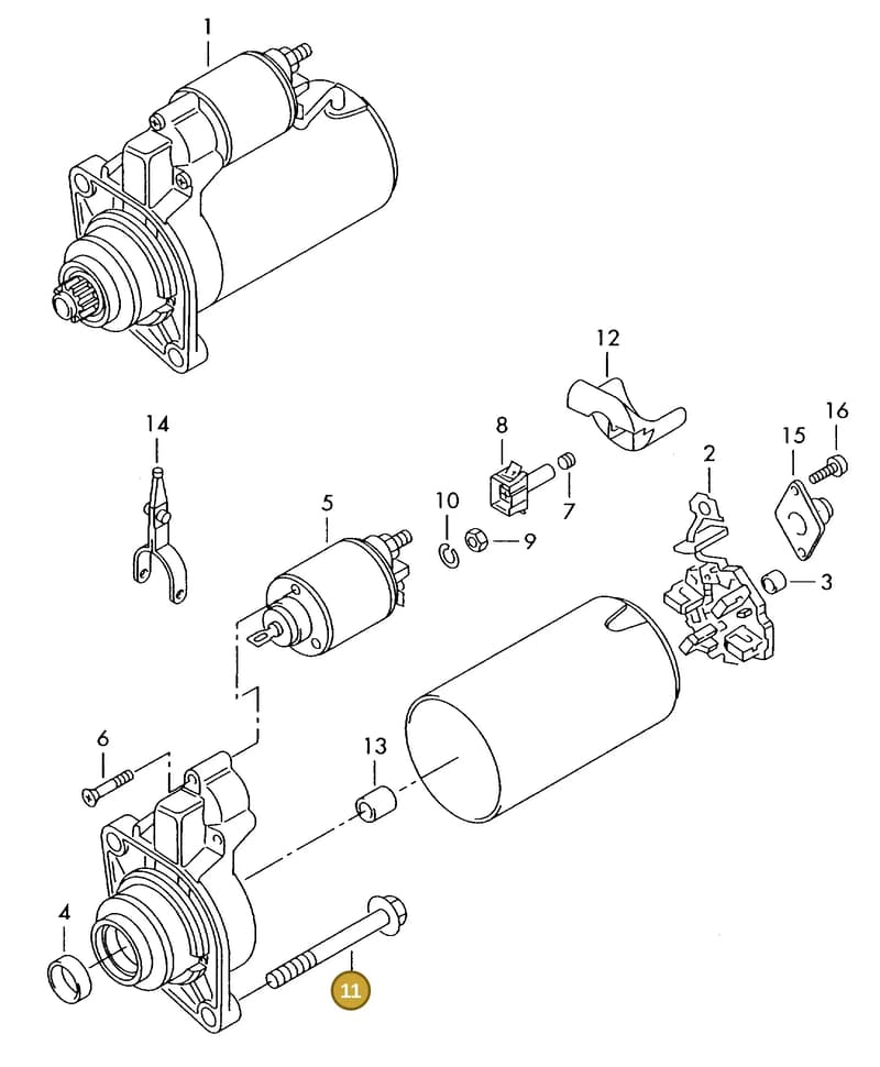 N10565102 — Volkswagen MARINE-MOTOR           02> (2002-) diagram 277911000, position 11