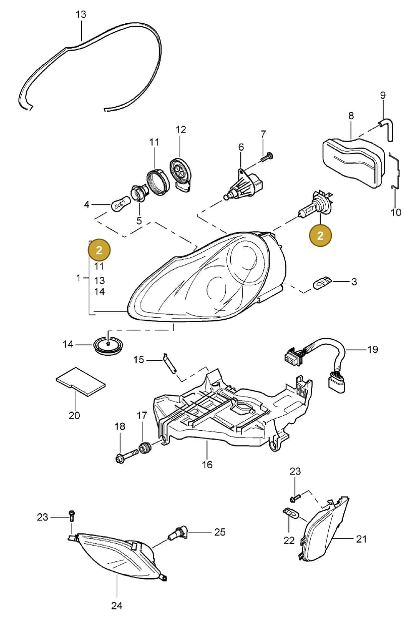N10566101 — Porsche Cayenne (2002-2006) diagram p24905000, position 2