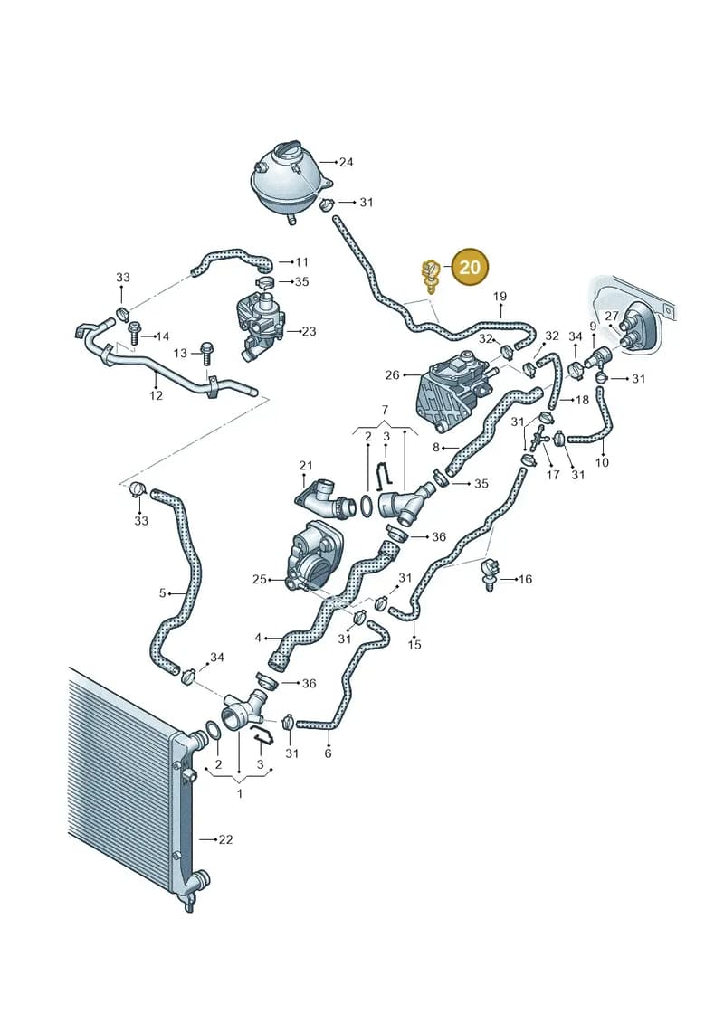 N10591301 — Audi A3/S3/Sportb./qu. 08 (2007-) diagram 412121500, position 20