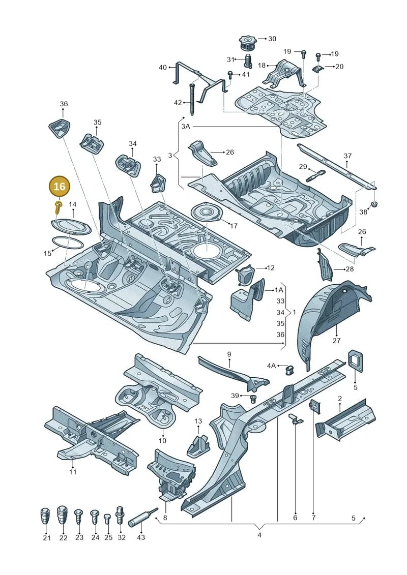 N10604601 — Audi A6 (2014-2018) diagram 711803500, position 16