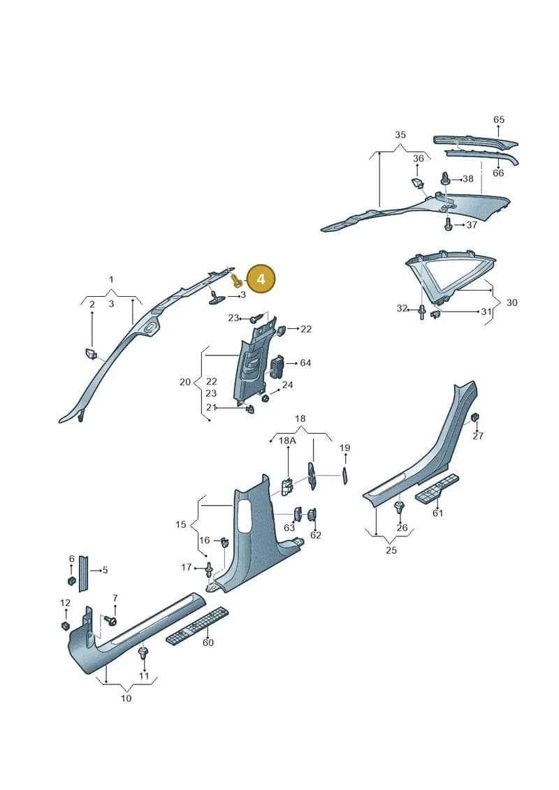 N10612001 — Audi A8L qu. 3.0 TDI (2009-2014) diagram 696867650, position 4