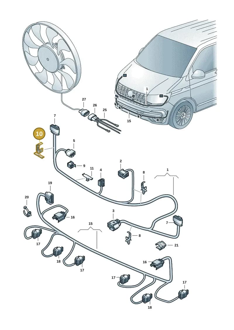 N10620001 — Volkswagen Transporter Multivan (2019-2024) diagram 7em971000, position 10