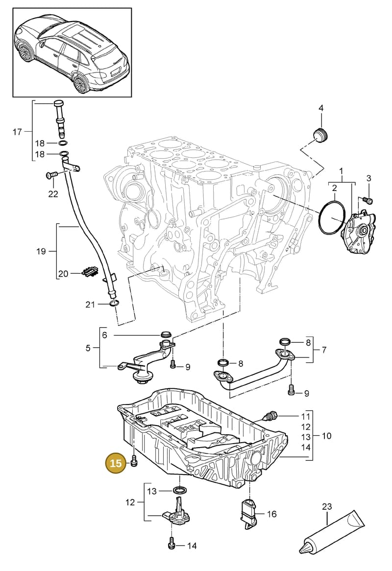 N10621101 — Porsche Cayenne (2010-2018) diagram p37104020, position 15