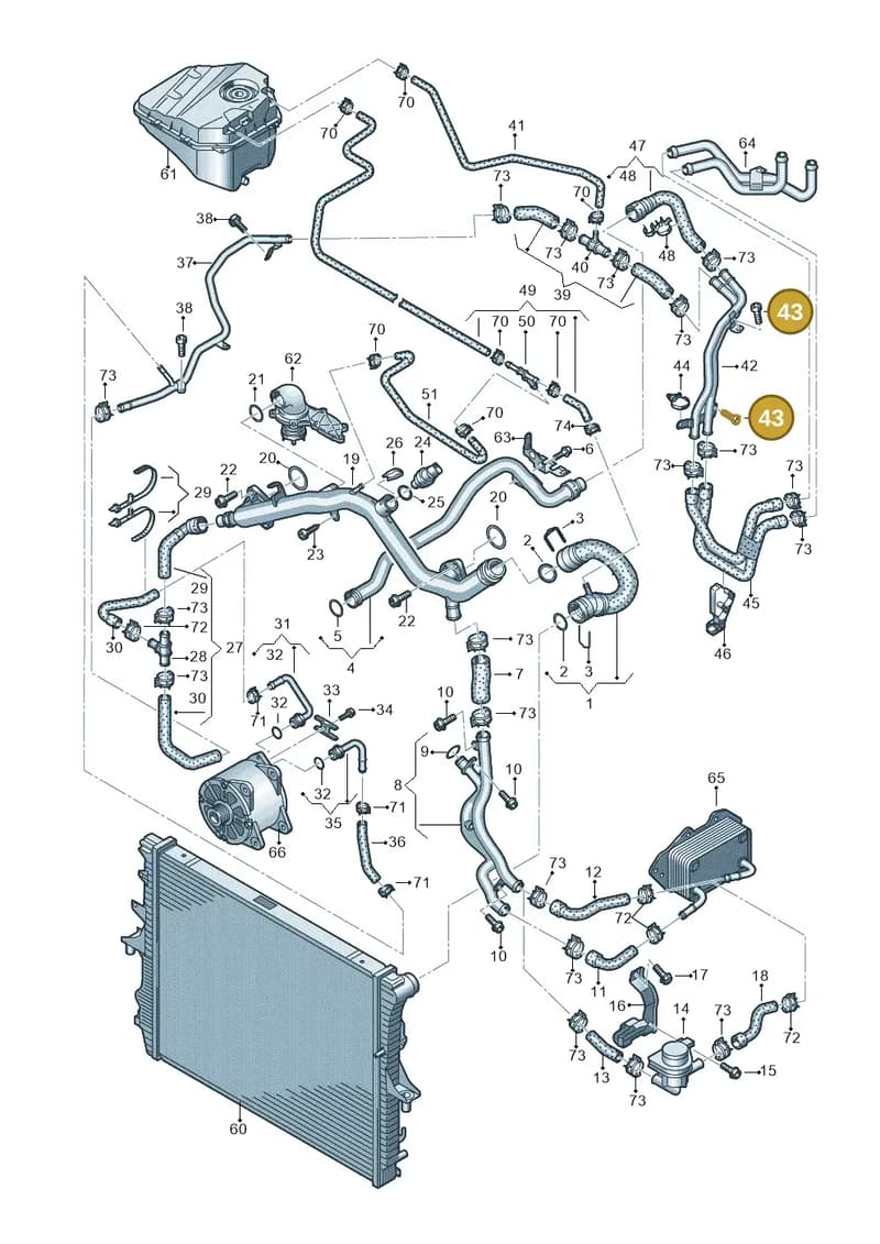 N10632001 — Audi Q7 qu. 3.0 TDI (2009-2015) diagram 675121450, position 43